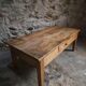 Antique French coffee table, 18th-century cherry farmhouse table with a drawer.