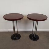 Pair of Parisian bistro pedestal tables