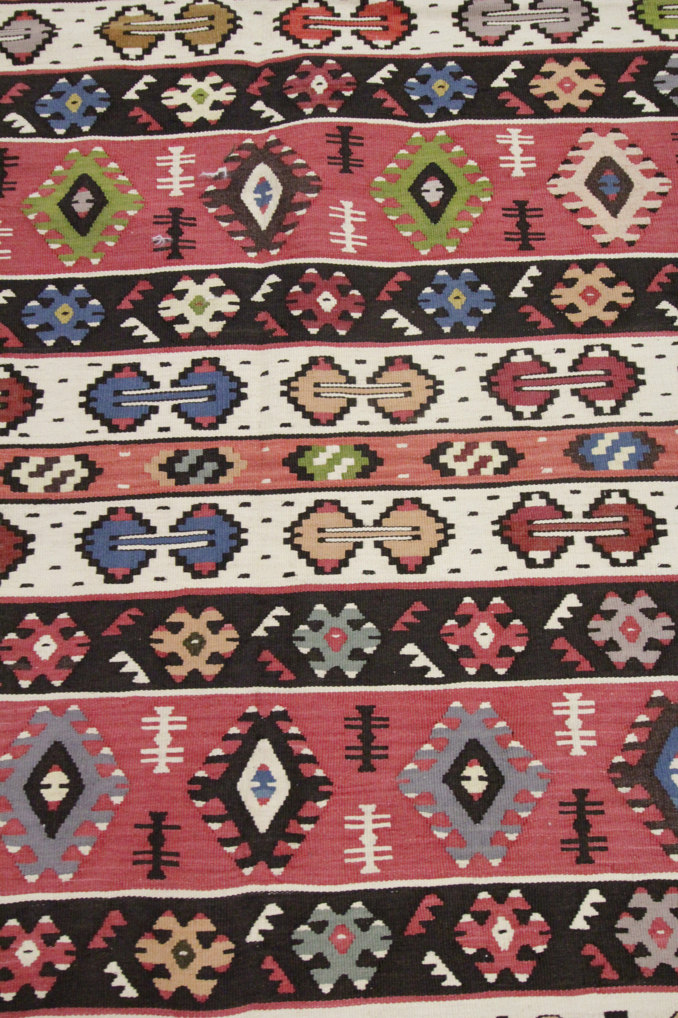 Antique Serbian Pirot Kilim Area Rug Traditional Flat Woven Rug- 200x300cm