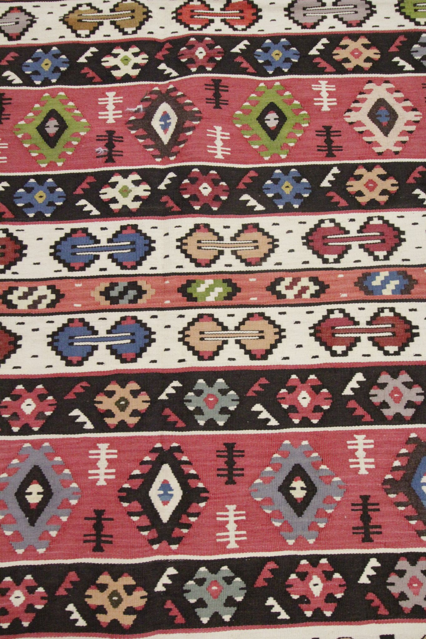 Antique Serbian Pirot Kilim Area Rug Traditional Flat Woven Rug- 200x300cm