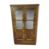 Petite vitrine art déco en noyer et placage