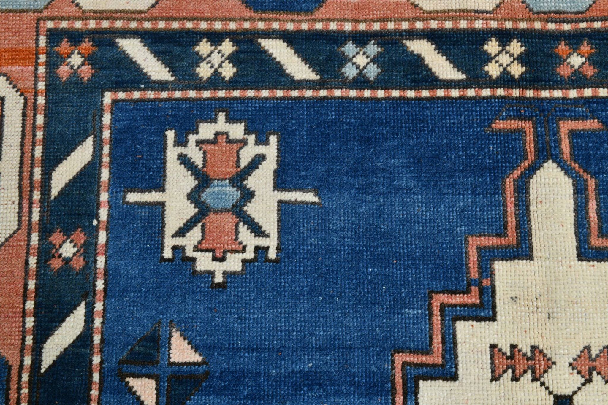 128x265 Cm Blue Vintage Area Rug, Rare Style Rug