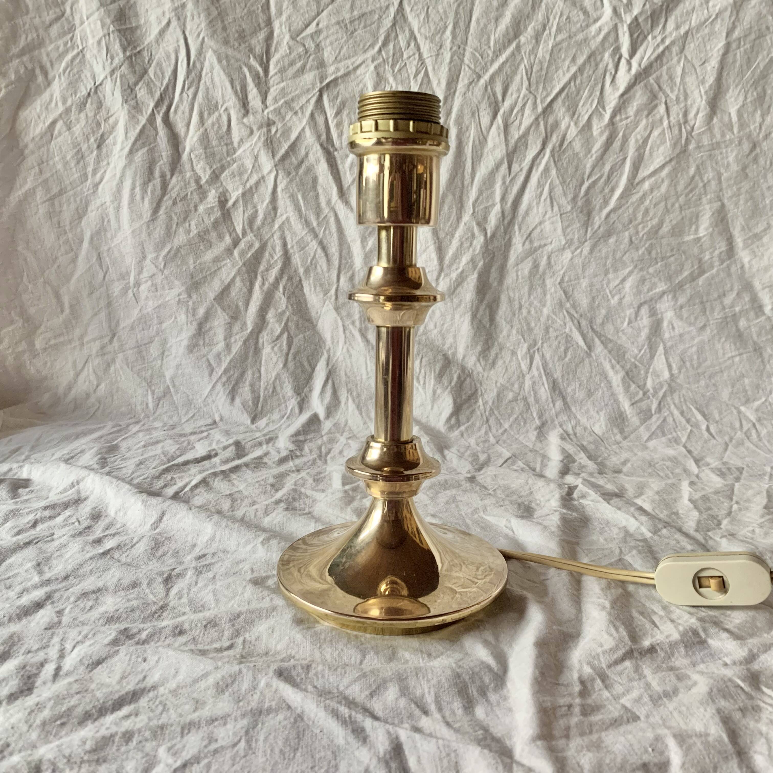 Vintage lamp base in gilded brass