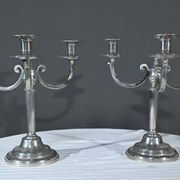 Pair of “Le Lingot” Candelabra in Pewter – Mid 20th Century