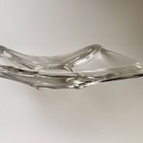 Large mid-century French crystal centrepiece class bowl