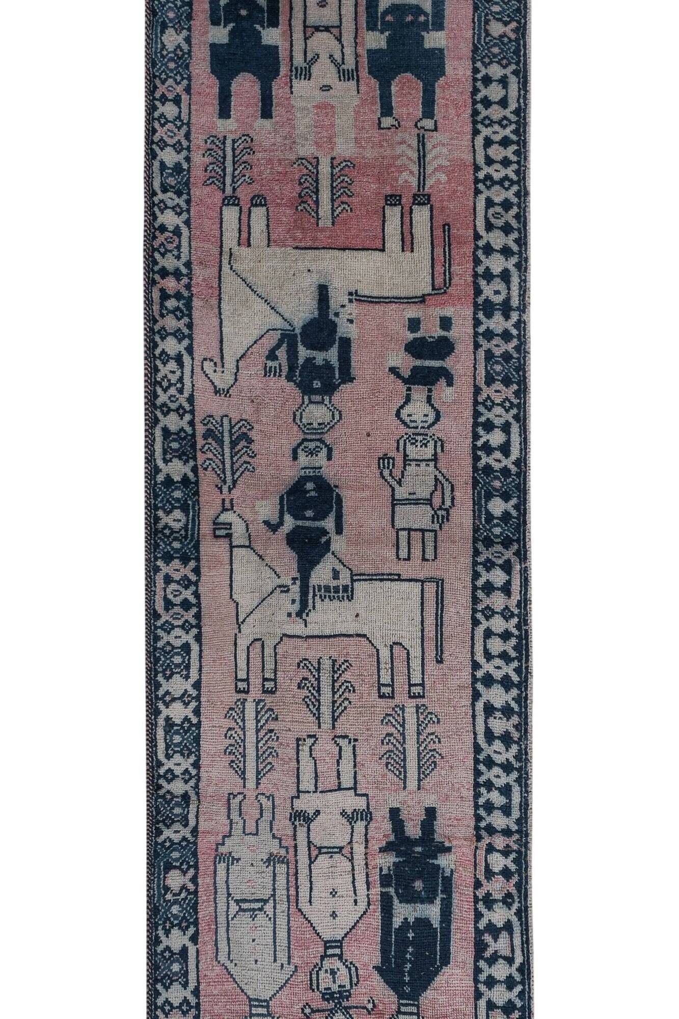 Vintage Turkish hallway rug 104x320 cm