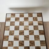 Table d'échecs en onyx sur pied en bois