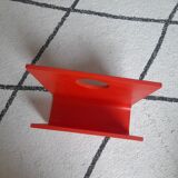 Red wood magazine holder