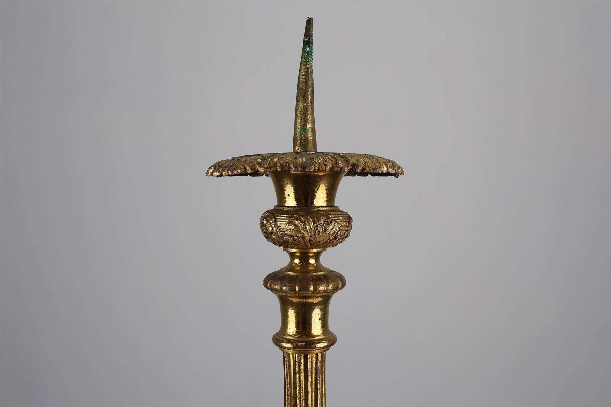 Large 18th century bronze and copper church candle holder, France