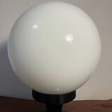 Opaline and black metal table lamp, 1980s