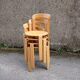 Pair of Bruno rey chairs in blond wood from the 80s