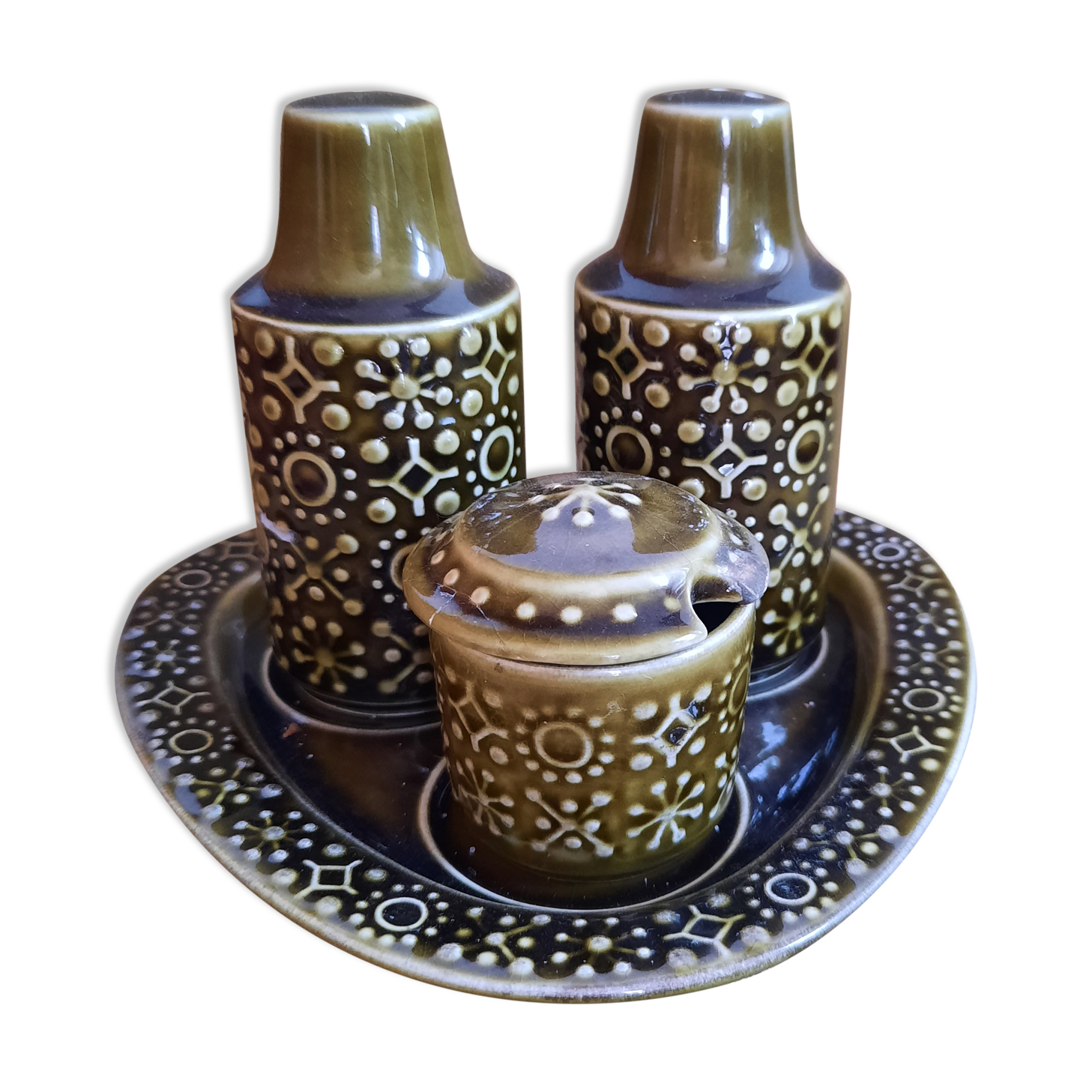 Vintage ceramic condiment set
