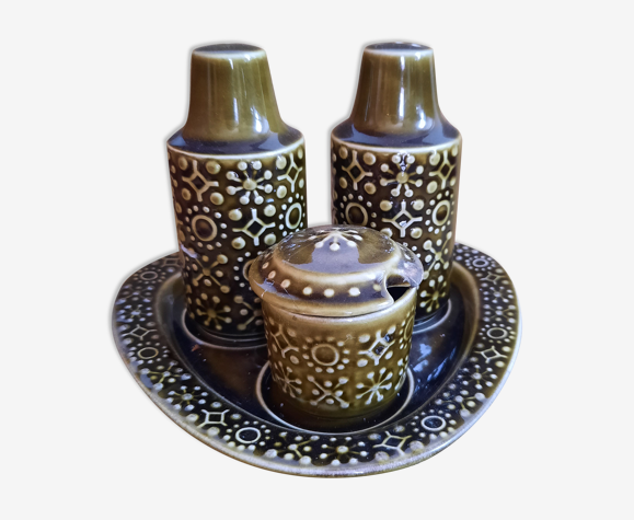Ensemble condiments en ceramique vintage