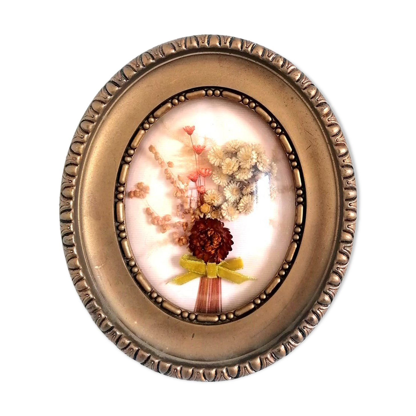 Domed frame dried flowers