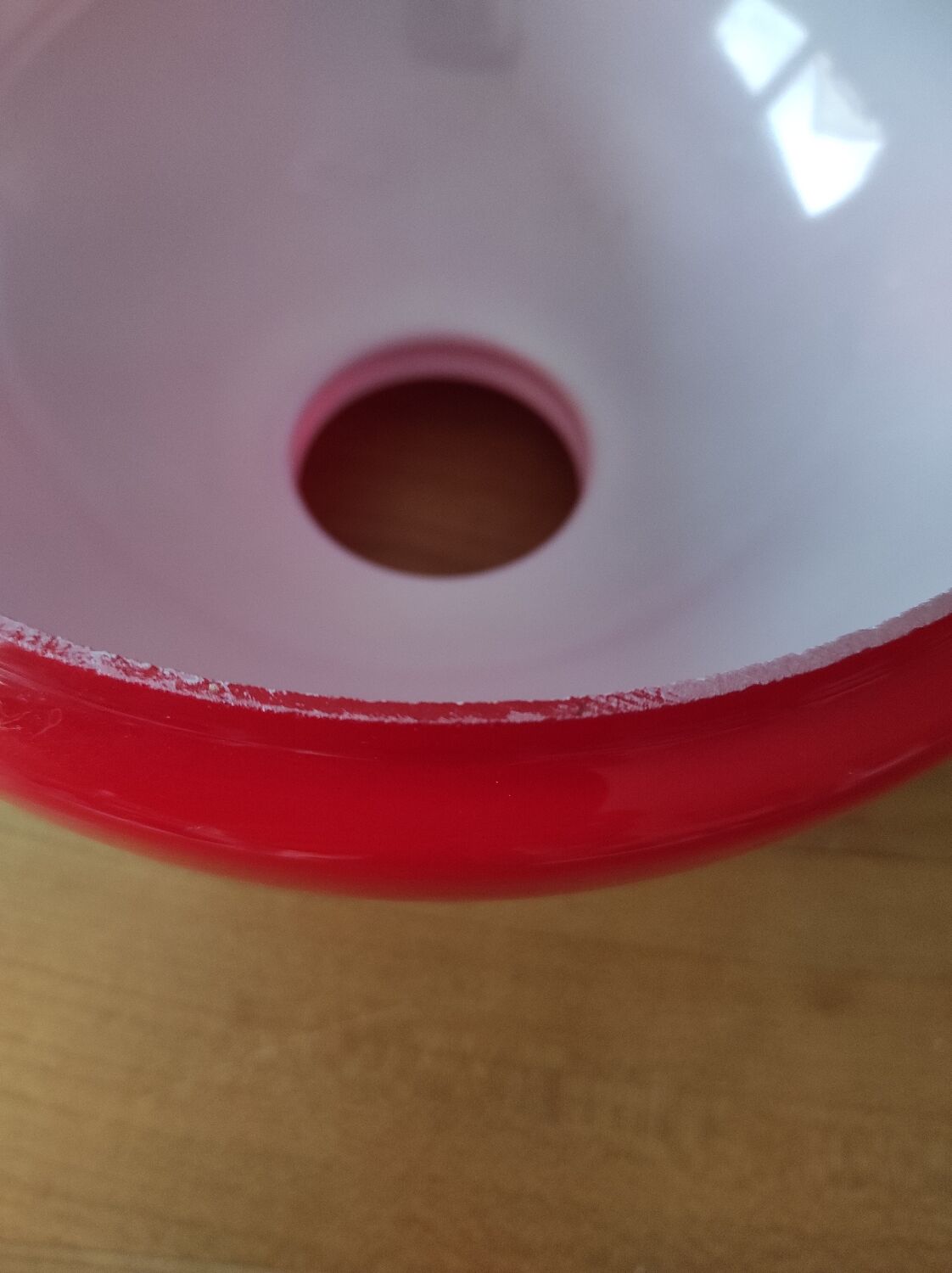 Red colored glass globe