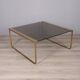 Vintage 1960s italian design brass and glass coffee table
