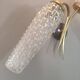 Set of 2 vintage 2-spoke wall lamps in gilded metal and diamond textured tulip glass
