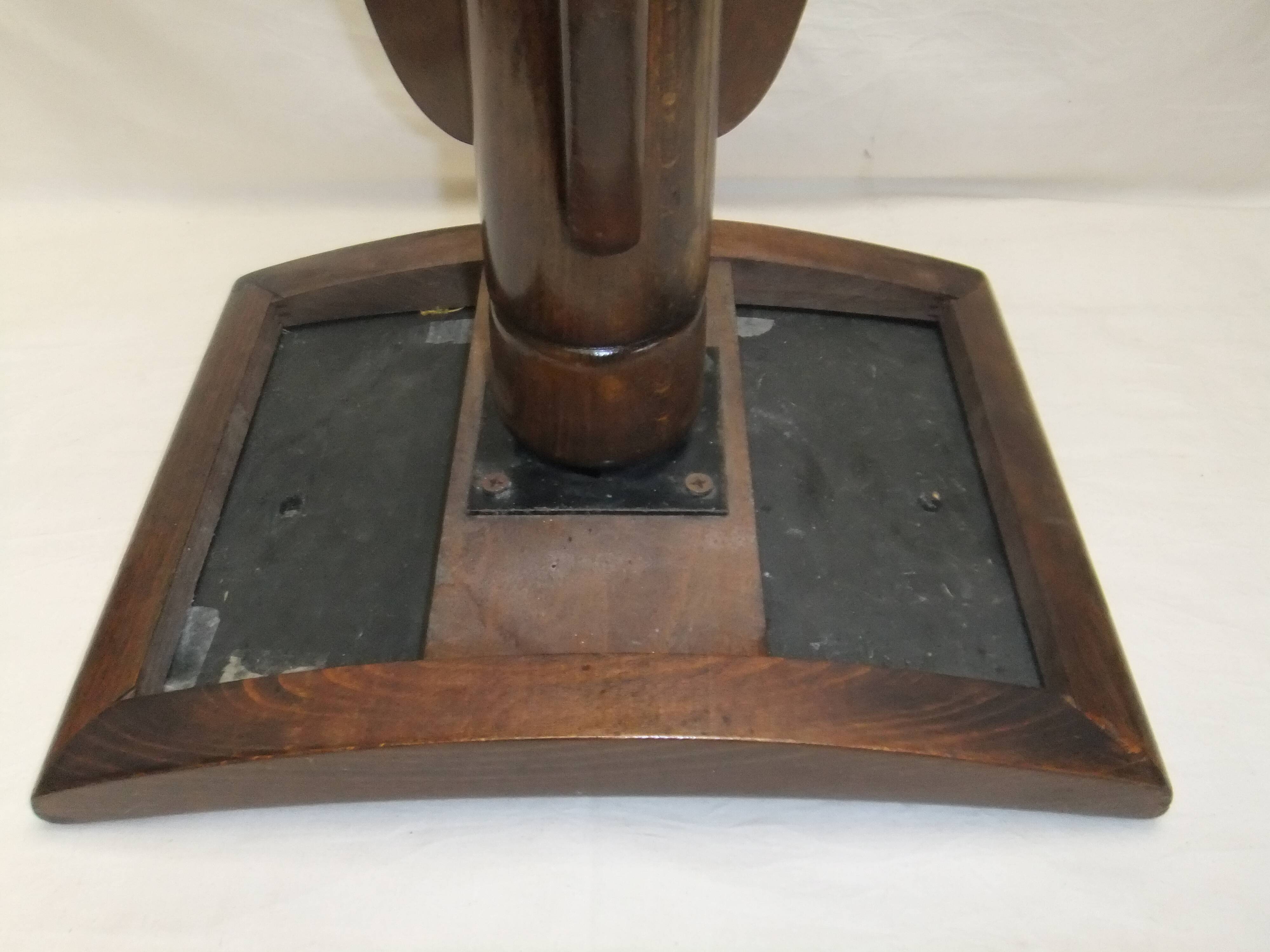 Piano stool bench old wooden tripod foot mustard velvet top