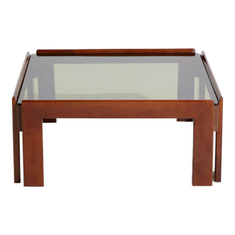 Table basse en noyer par Afra & Tobia Scarpa pour cassina