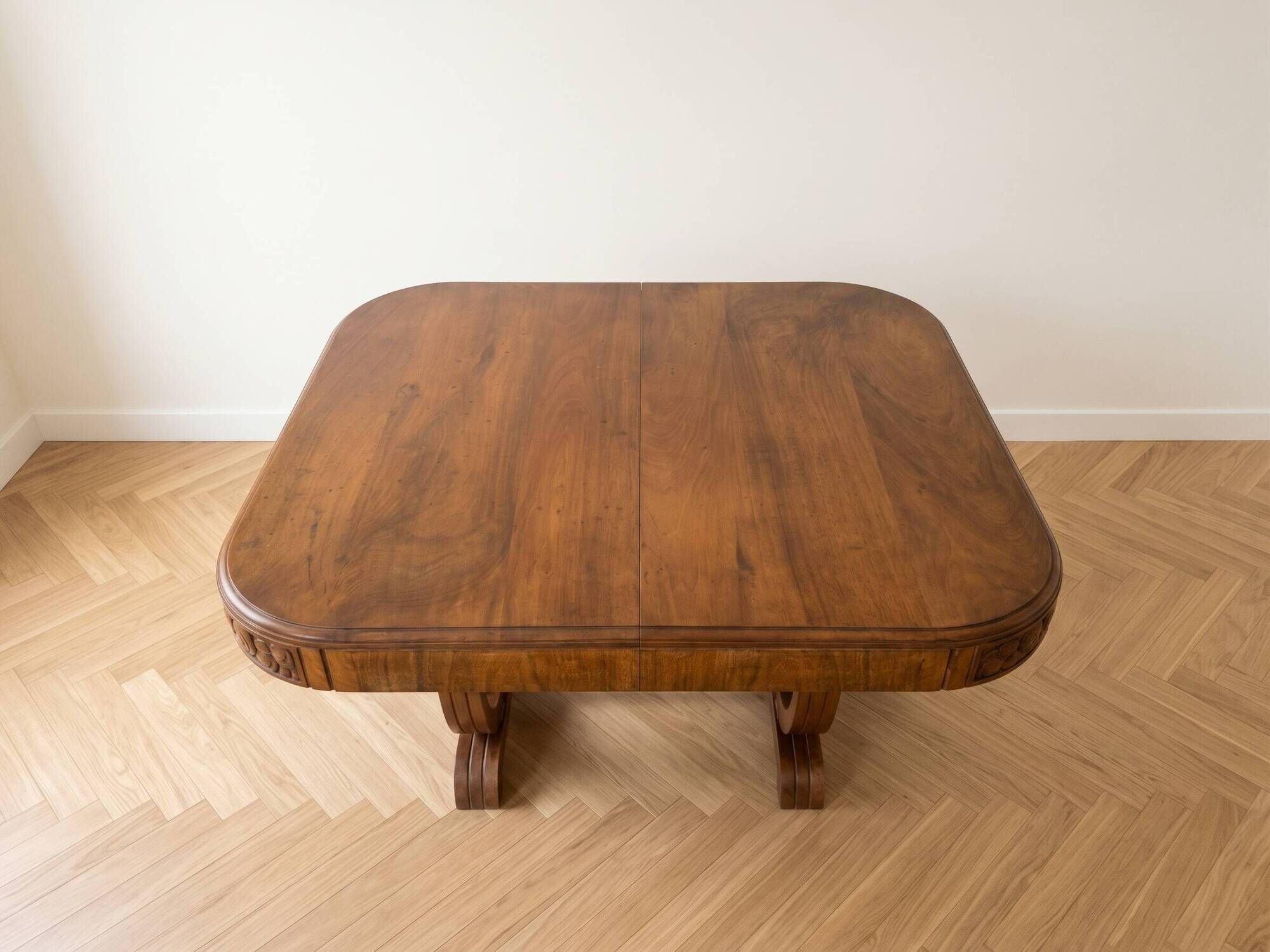 Vintage 1960s wooden dining table with extensions.