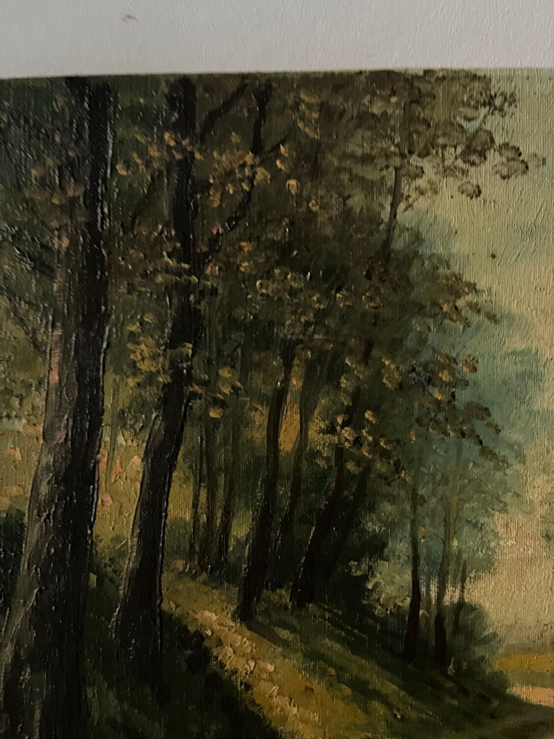 Cottage in the woods, oil on canvas signed