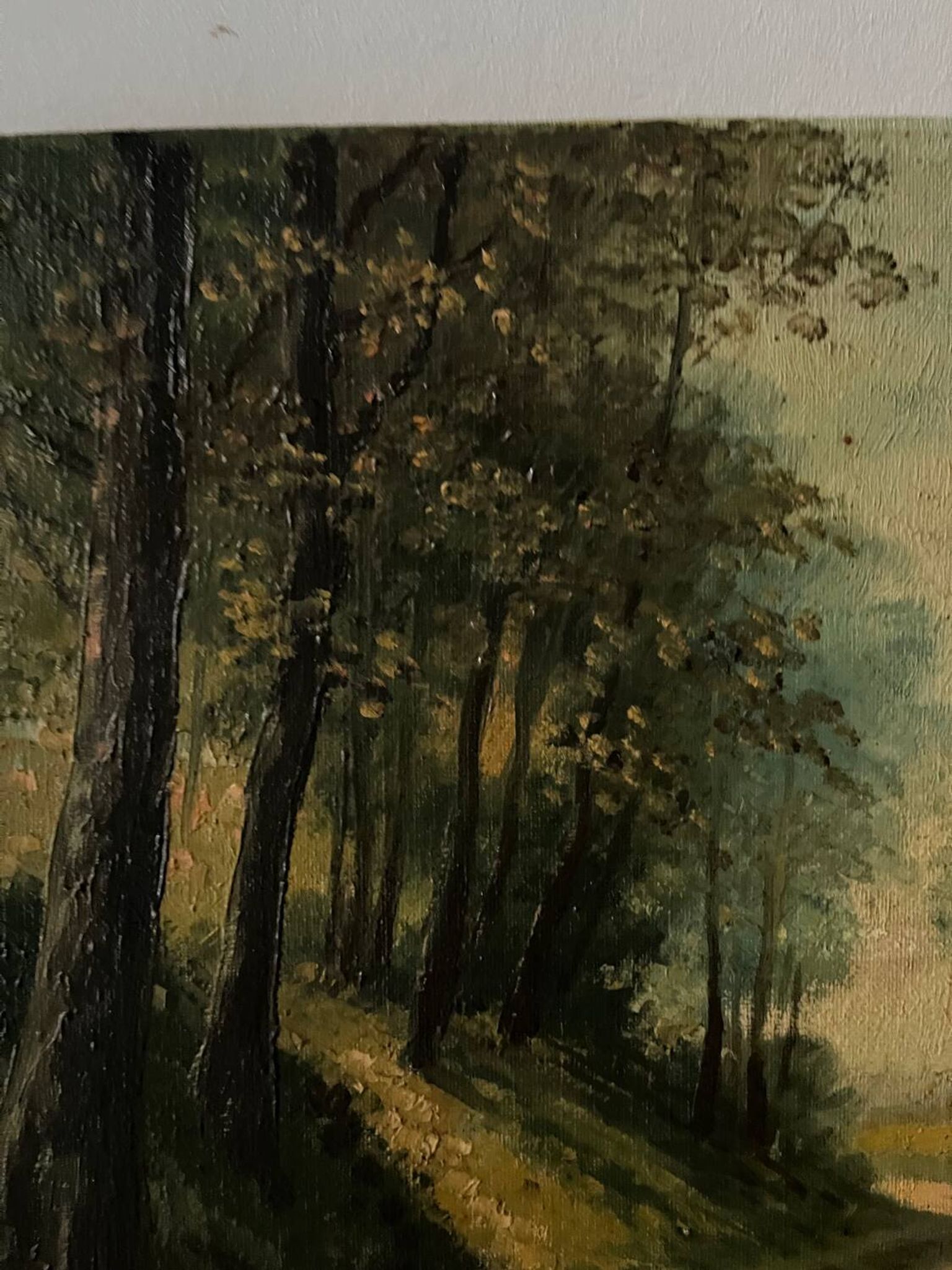Cottage in the woods, oil on canvas signed