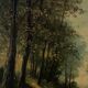 Cottage in the woods, oil on canvas signed
