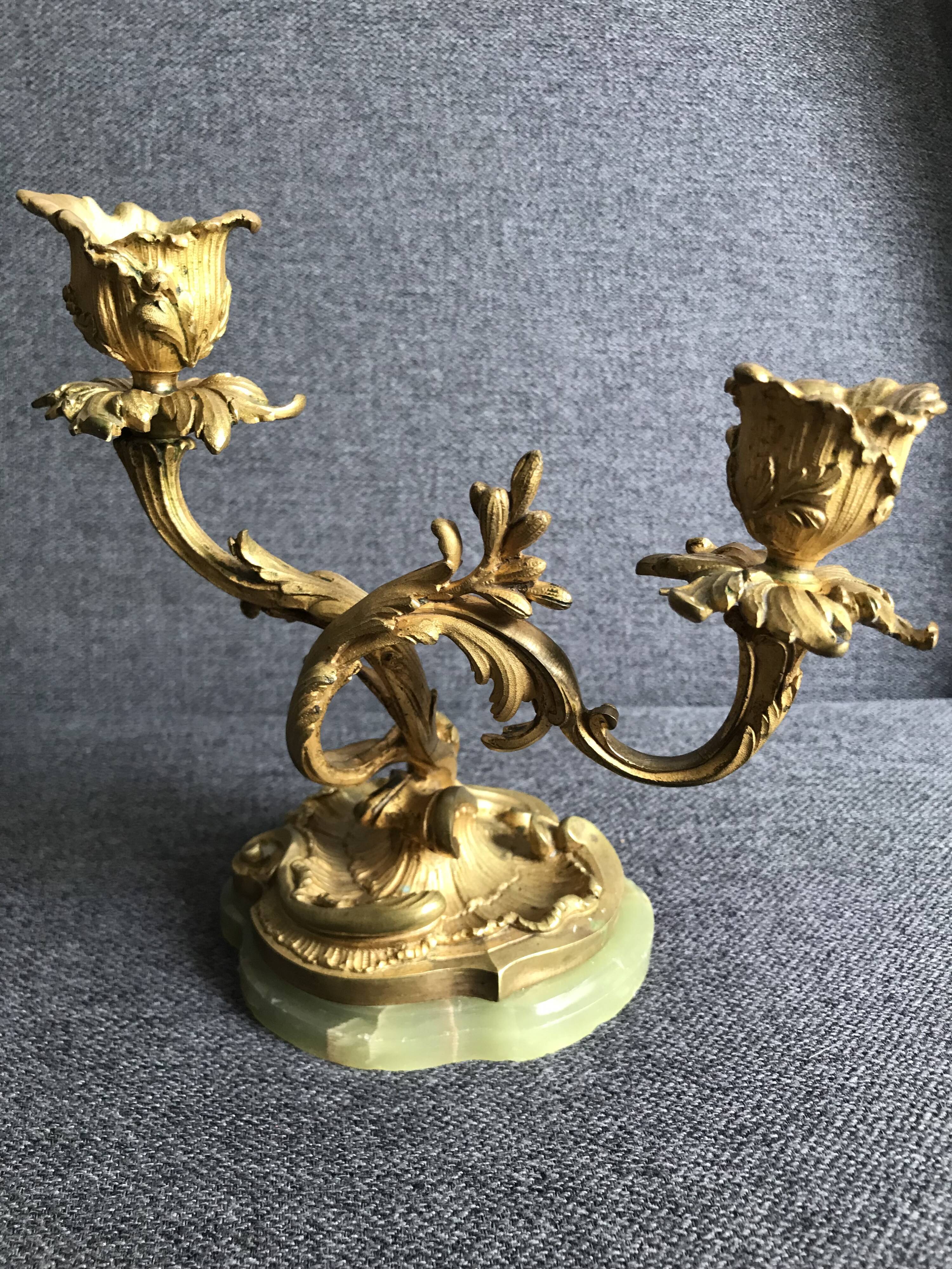 Old bronze candlestick