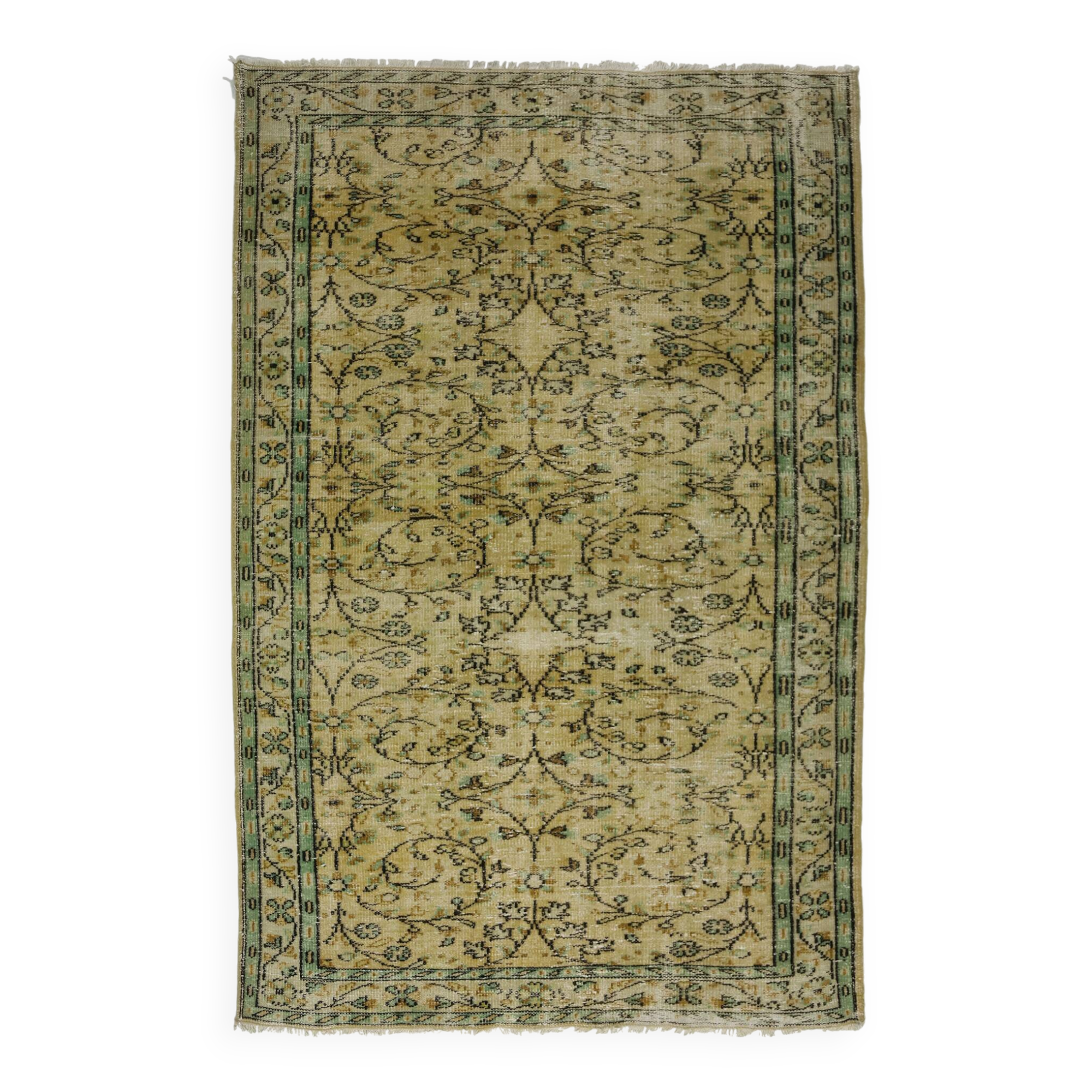 Turkish Anatolian Handmade Vintage Area Rug 245 cm x 169 cm