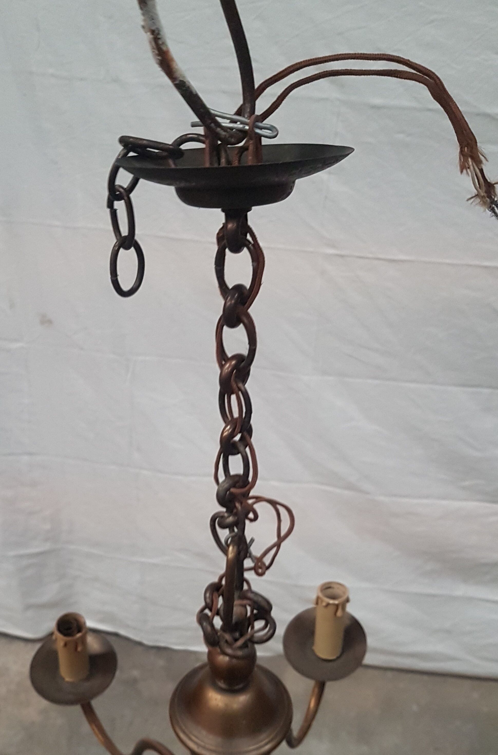 Old Dutch chandelier in gilded brass 6 burners - 1960s/70s