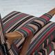 1960s, Swedish armchair, furniture wool fabric, oak wood, teak wood.