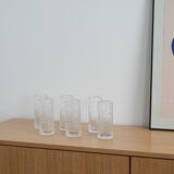 Set of six glasses, Italian design, 1970s, made in Italy