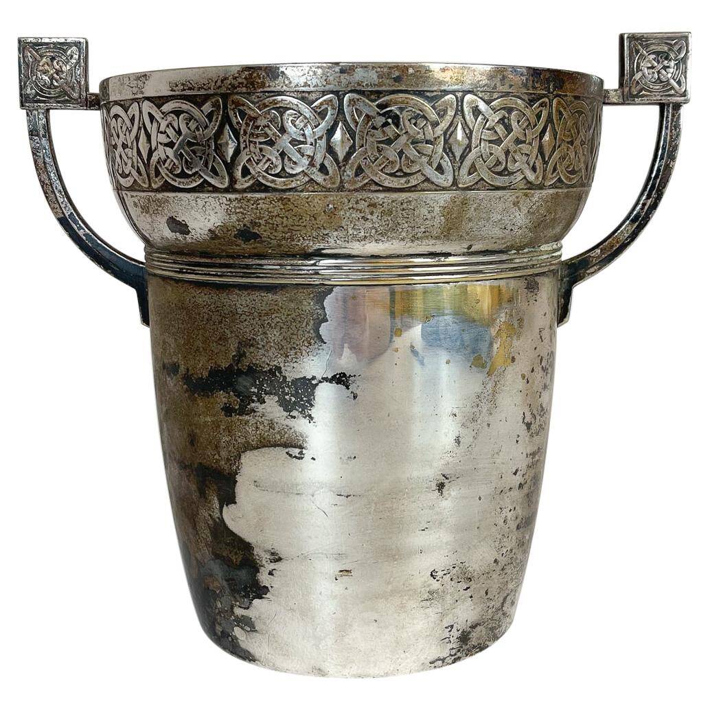 Art Deco champagne cooler with relief pattern, Sweden, 1930s