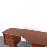Mid-Century Kidney Shaped Danish Teak Desk, 1960s.