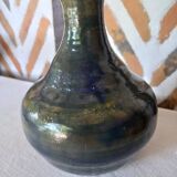 Glazed ceramic vase with blue reflections 1970