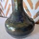 Vase céramique émaillée reflets bleus 1970