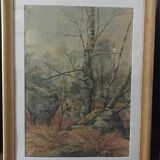 Lyartineau: In the forest of Fontainebleau, watercolor
