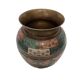 Painted Brass Vase From India, 1970s