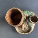 Pyrogenic, naturalistic tobacco jar in glazed terracotta from the 1900s