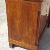 Buffet Empire, plateau en losanges, marqueterie de bois