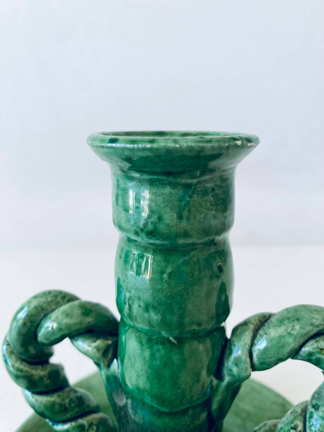 Bougeoir vert Vallauris