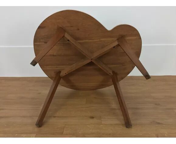 Side table bean wood foot compass, 50s