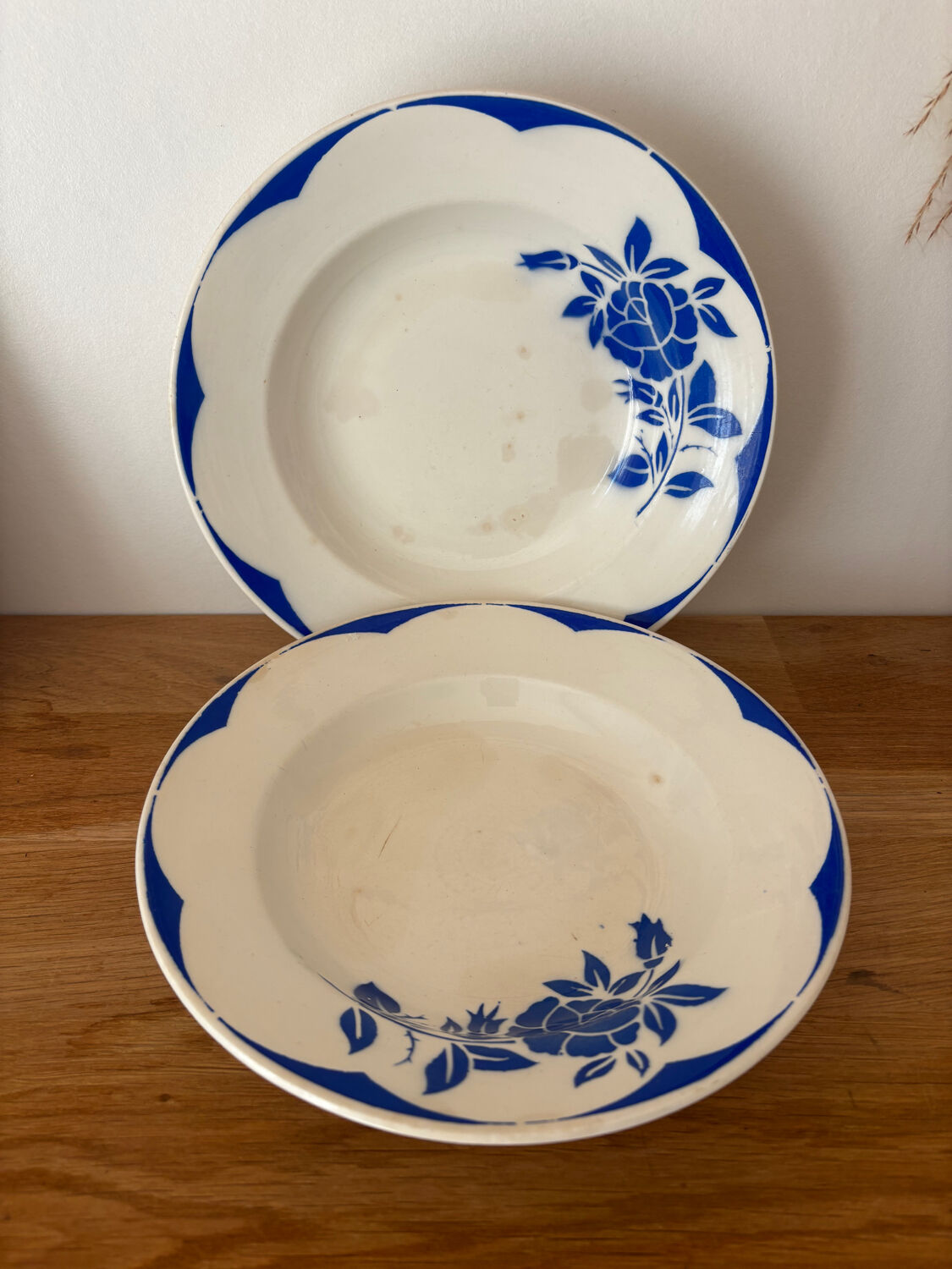 Set of 2 antique deep plates Digoin Sarreguemines Corsica