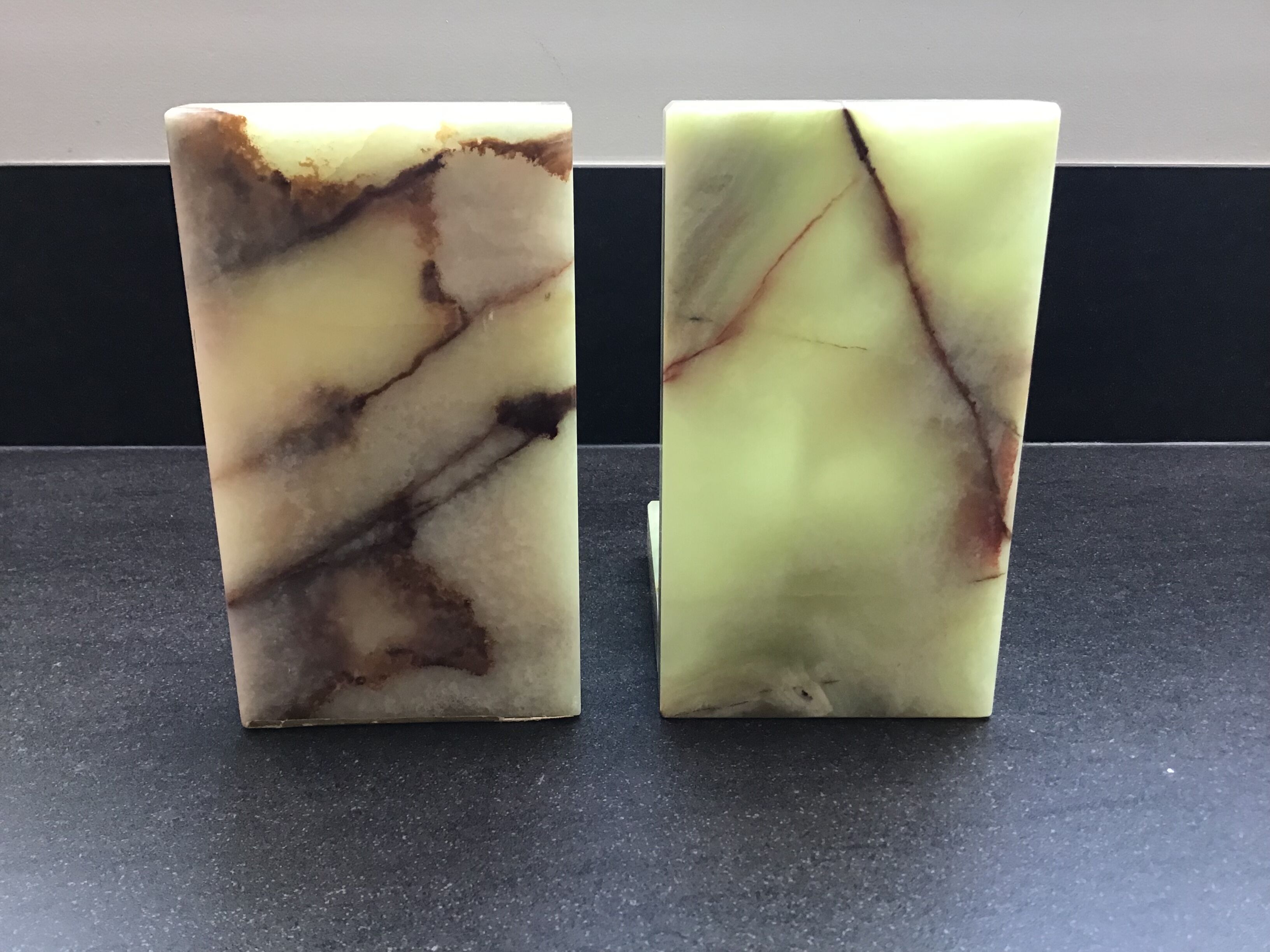 Pair of Art Deco style onyx bookends