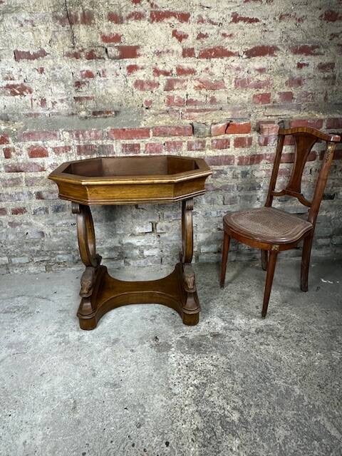 Empire style walnut and zinc furniture planter