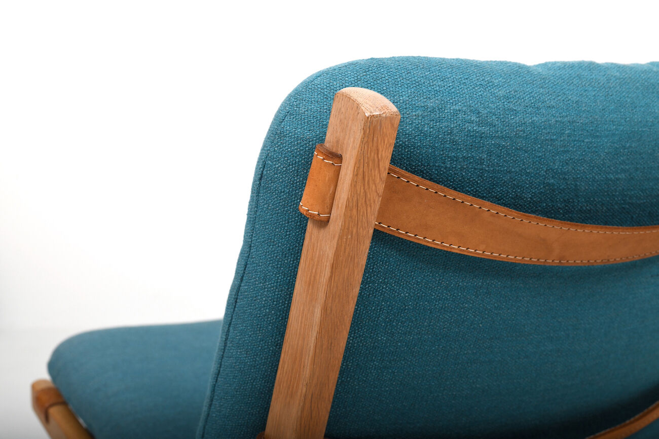 Danish Easychair in Oak with Leather Details 1960s.