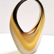 Etched Sommerso Murano Glass Basket or Vase by Archimede Seguso, Italy