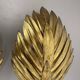 Set of 2 hans kögl style golden florentiner leaf wall light sconces, italy, 1980