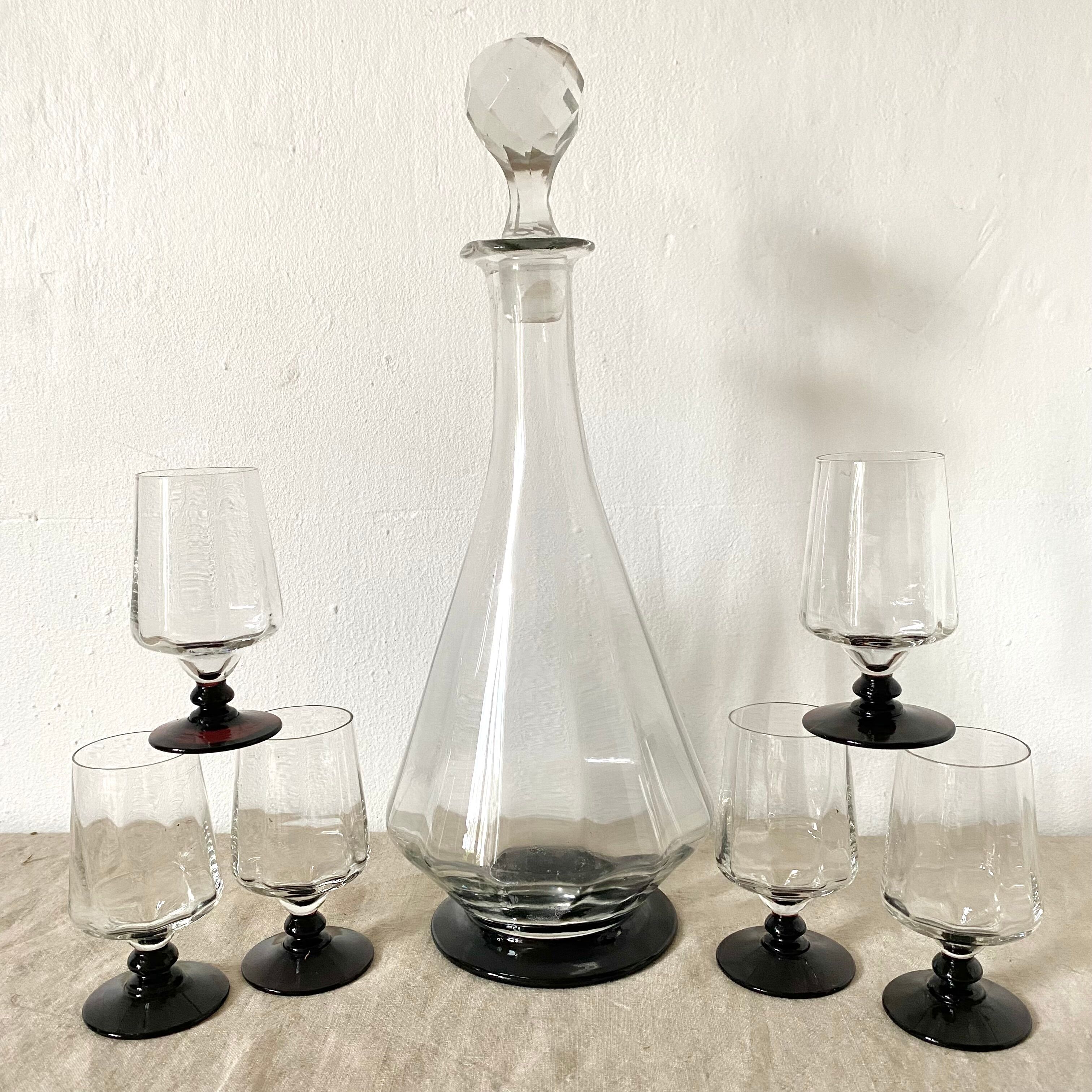 Carafe Vallerysthal and its 6 glasses
