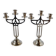 Pair of old brass candlesticks Denmark 1930 Art-Deco